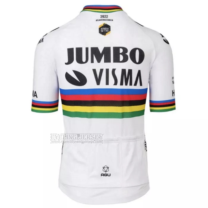 2022 Cycling Jersey Jumbo Visma White Short Sleeve and Bib Short
